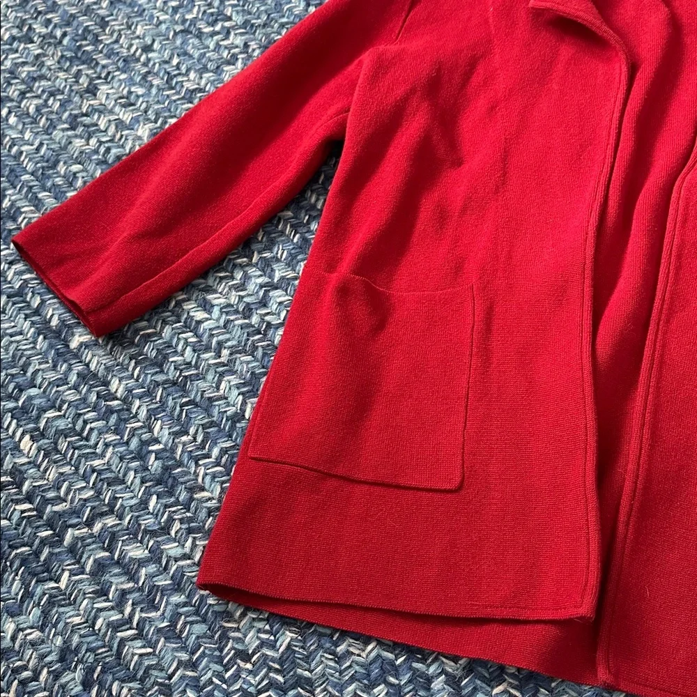 Quince 100% Organic Cotton Knit Blazer Open Front, red - Picture 3 of 6
